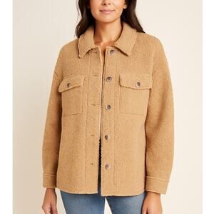 Joie Faux Sherpa Oversized Teddy Shirt Jacket